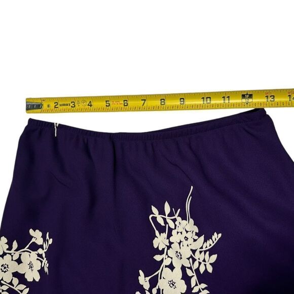 Vintage S.L. Fashions Two Piece Purple Skirt Set Matching Top Floral Pattern - Picture 9 of 10